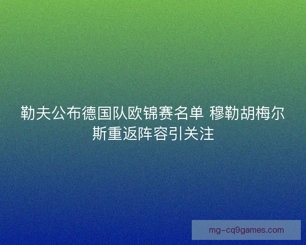 勒夫公布德国队欧锦赛名单 穆勒胡梅尔斯重返阵容引关注