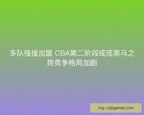 多队强援加盟 CBA第二阶段或现黑马之势竞争格局加剧 多队强援加盟 CBA第二阶段或现黑马之势竞争格局加剧